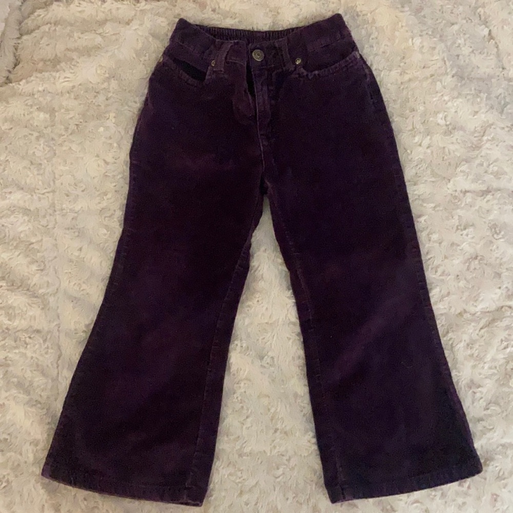 Purple velvet pants little girls